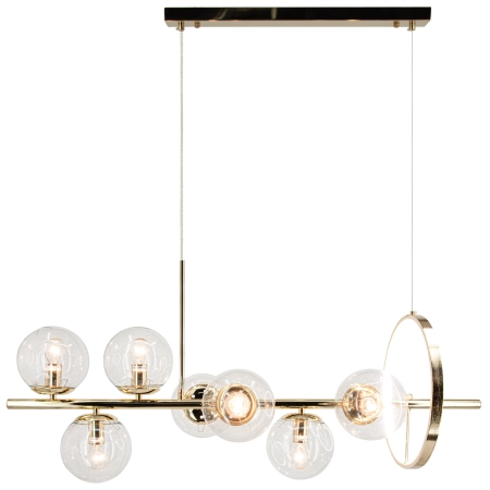 Lampa wisząca złota metalowa 8-punktowa szklana DRS3510/7 - Lampy Elem
